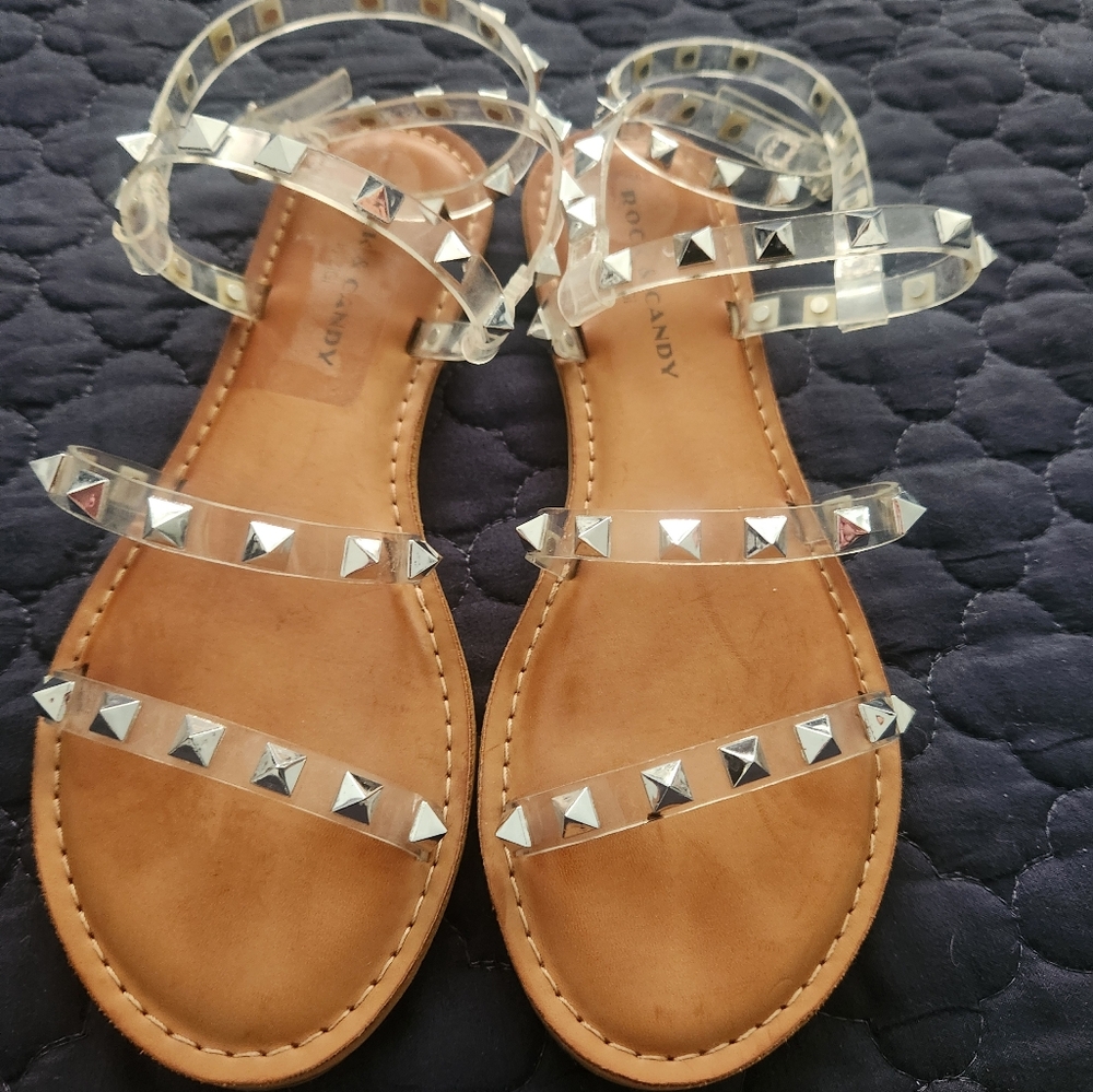 Studded Rock Candy Clear Strap Sandals